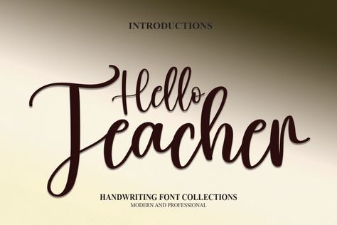 Hello Teacher is a flowing and chic script font. This gentle font will look gorgeous on a variety of design ideas. It will add a joyful and romantic touch to each of your projects! This font is free for personal use. Feel free to buy the full version with a commercial license here. Hello Teacher […] The post Hello Teacher Font appeared first on FreeFontDL. Teacher Fonts, Hello Teacher, Font Generator, Font Download, Handwriting Fonts, Elegant Invitations, Free Fonts, Script Font, Design Ideas