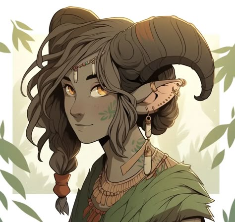 Satyr Female, Nature Witch, Dnd Races, Novel Characters, Concept Ideas, Forest Creatures, Witch Art, Character Sketch, Fantasy Games