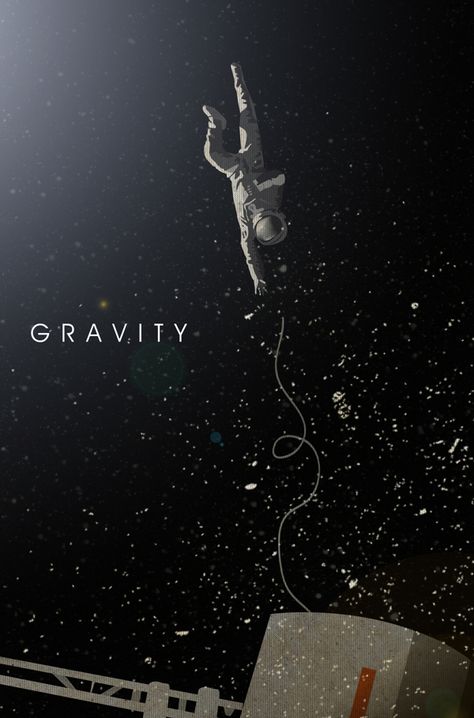 Gravity Movie Poster, Gravity Aesthetic, Gravity Illustration, Gravity Film, Gravity Movie, Movie Poster Illustration, Space Movie Posters, Movie Illustration, Space Movies