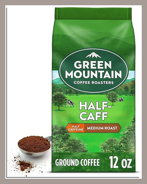 Green Mountain Coffee Roasters Half-Caff, 12 oz. Ground Cafe Bustelo, Community Coffee, Green Mountain Coffee, Peets Coffee, Mountain Coffee, Medium Roast Coffee, Roast Coffee, Decaf Coffee, Coffee Company