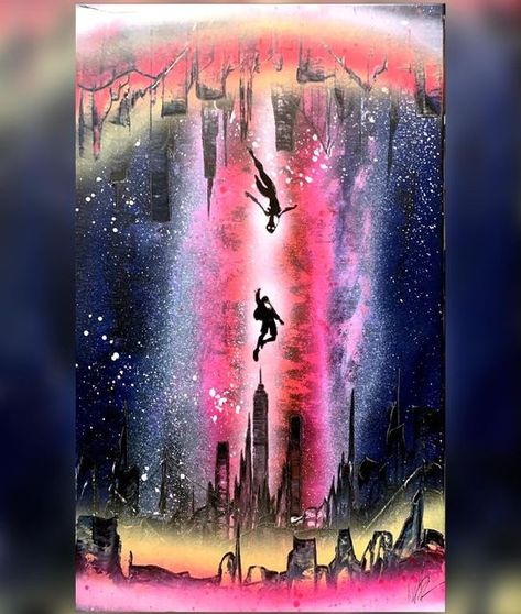 Nathan Salmon- Spray Paint Art on Instagram: "Well. I’ve now done my last event for 2021. It was really good to be painting live again. I’ll still be taking orders all through the winter and can’t wait to see you all again come spring :). 24x36 canvas- Spray Paint #art #spiderman #artwork #comiccon #spraypaint #artist #spraypaintart #comics #commissionsopen #spiderverse #spidermanintothespiderverse #spidergwen #spider" Cool Spray Paint Ideas, Spray Paint Projects Art, Spraypaint Art Ideas, Noah Sweetwine, Spray Paint Art Ideas, Laptop Painting, Spray Paint Ideas, Spray Paint Artwork, 2024 Tattoo