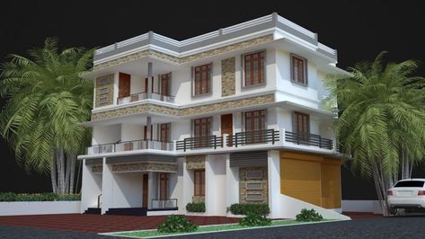 Contemporary/Modern house plans cover a wide range of sub-styles and appeal to those who appreciate an up-to-date approach to both design and living. We are displaying beautiful Contemporary model house plans. This house consists of 8 bedrooms at an area of 3200 sq.ft.  #keralamodelhomeplans #houseplans #housedesigns #homeinteriors #architectskerala #builderskochi #Contemporarymodelplans #ContemporarymodelDesignCochin Houses In Kerala, Contemporary House Designs, Modern Contemporary House Plans, Contemporary Modern House, Contemporary Houses, Model House, Model House Plan, Model Home, Contemporary House Design