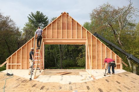 Scissor Truss, Gable Wall, Room Above Garage, Roof Sheathing, Basement Doors, Fine Homebuilding, Roof Overhang, Home Insulation, Home Building Tips