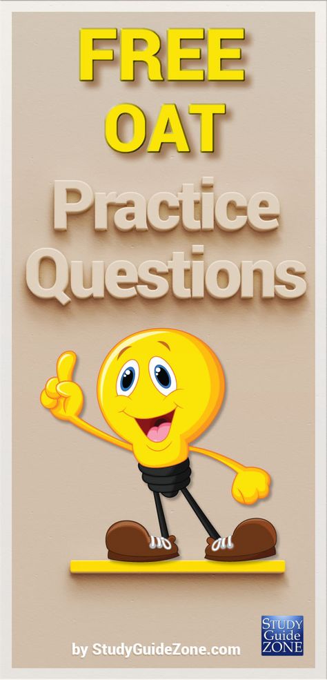 Get free OAT practice questions and study tips to help you prep for the OAT test. #oattest #oatprep Act Practice Questions, Act Study Guide, Act Practice Test, Act Study, Ged Study Guide, Ged Study, Social Work Exam, Praxis Test, Act Test