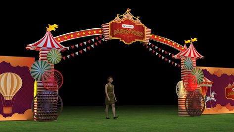 Technip FMC Annual Day 2020 Jamboree Theme. on Behance Carnival Entrance Arch, Circus Entrance, Arch Gate, Entrance Arch, Annual Day, Stage Ideas, Halloween Circus, Gate Decoration, Winter Carnival