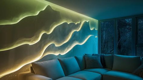 27 Best Accent Walls Ideas [2024 Edition] – Creative & Inspiring Backlit Accent Wall, Backlit Acrylic Panel, Lighted Accent Wall, Accent Wall With Led Lights, Led Accent Wall, Accent Walls Ideas, Backlit Wall, Walls Ideas, Stone Accent Walls