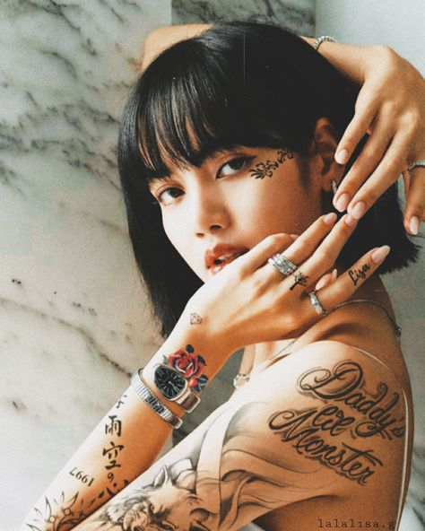 Lisa Tattoo Blackpink, Blackpink Tattoo, Lalisa Manoban, Polynesian Tattoo, Tattoos, Anime, Quick Saves