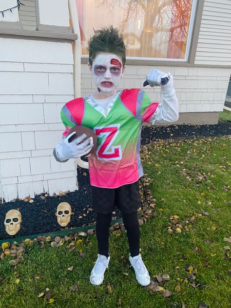 Zombie Zed Costume, Football Zombie Costume, Football Costume For Boys, Zombie Basketball Player Costume, Zombie Soccer Player Costume, Zombie Kids Costume, Zombie Football Player Costume, Boy Zombie Costume, Zombie Costume Ideas