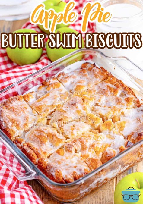 Apple Pie Butter Swim Biscuits - The Country Cook Apple Pie With Apple Butter, Recipes With Ready Made Biscuits, Apple Pie Butter Swim Biscuits, Apple And Biscuit Recipes, Swim In Butter Biscuits, Sweet Butter Swim Biscuits, Swim Biscuits Without Buttermilk, Pillsbury Biscuit Recipes Dessert Apple, Desert Biscuit Recipes