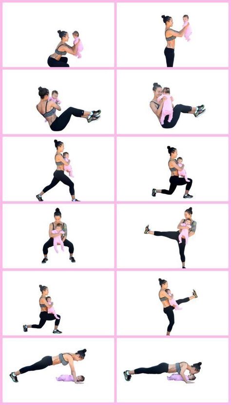 Tips på träningspass med bebis eller vikt Baby Yoga Poses, Mom And Baby Yoga, After Baby Workout, Post Baby Workout, Fitness Diary, Ashtanga Vinyasa Yoga, Post Pregnancy Workout, Baby Workout, Baby Yoga