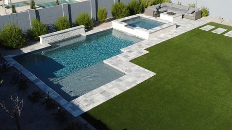 Modern Pools: Innovative Arizona Backyard Design Ideas Design Backyard Layout, Arizona Backyard Landscaping, Pools Design, Modern Backyard Design, California Pools, Arizona Backyard, Backyard Layout, Family Backyard, Pools Backyard Inground