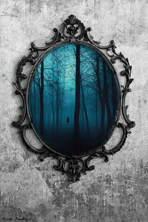 Fantasy Mirror Art, Magic Mirror Aesthetic, Old Mirror Aesthetic, Mirror Reflection Art, Mirror Vintage Aesthetic, Vintage Mirror Aesthetic, Cracked Mirror Aesthetic, Mirror Fantasy Art, Curse Aesthetic