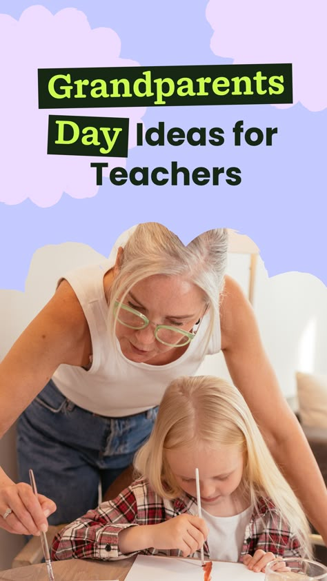 Fun Grandparents Day ideas for teachers + fun Grandparents Day crafts you can do in your classroom! Perfect for pre-K, kindergarten, and first grade! Grandparents Day In The Classroom, Preschool Special Persons Day, Grandparents Day Ideas For School Preschool, Grandparents Day First Grade, Activities For Grandparents Day At School, Grandparent’s Day Craft, Grandparents Day Crafts For Elementary Kids, Grandparents Day Activities Kindergarten, Fun Ideas To Do With Grandkids