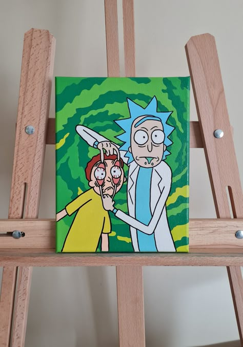 Pickle Rick Painting Canvas, Rick And Morty Money, Patrick Star Painting Canvas Easy, Paintings Rick And Morty, Easy Rick And Morty Painting, Rick And Morty Art Canvas, Painting Ideas Rick And Morty, Rick And Morty Painting Ideas, Rick And Morty Canvas Painting