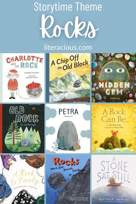 Storytime Theme: Rocks – Literacious Storytime Themes Preschool, February Storytime Themes, Read Aloud Picture Books, Storytime Activities, Storytime Themes, Types Of Play, Community Library, Library Ideas, Baby Learning