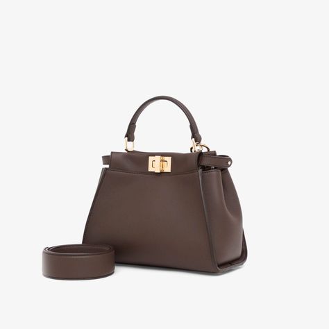 Fendi Peekaboo Mini, Peekaboo Bag, Fendi Peekaboo, Brown Leather Bag, Bag Collection, Cross Body, Leather Bag, Brown Leather, Going Out