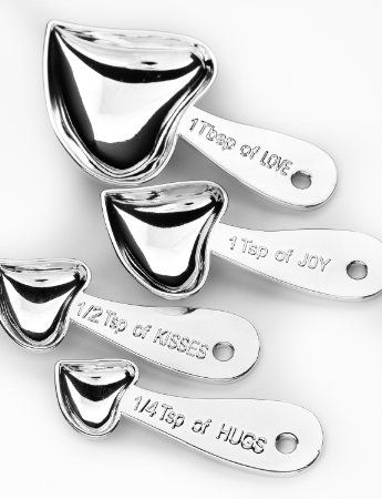 Set Heart Shaped Measuring Spoon of Love Favors for Weddings, Bridal Showers, Kitchen Showers & More Bridal Attendant, Best Bridal Shower Gift, Victoria Lynn, Flatware Patterns, Kitchen Shower, Unique Bridal Shower, Bridal Shower Favors, Measuring Spoons, Bridal Shower Gifts