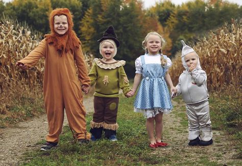 Wizard Of Oz Kids Costumes, Kids Dress Up Costumes, Fall Costume, Lion Halloween Costume, Kids Halloween Costumes, Trio Costumes, There's No Place Like Home, Kids Dress Up, Tin Man