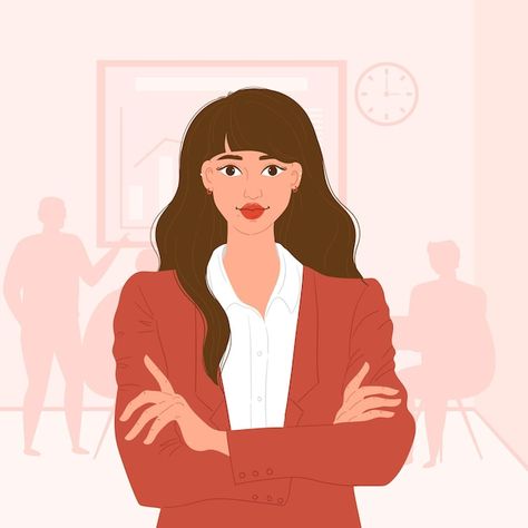 Free vector flat-hand drawn female team ... | Free Vector #Freepik #freevector #citizen #flat-people #population #human-illustration Luxury Corporate Gifts, Company Swag, No Competition, Skip It, Funny Poses, Cultural Activities, Pregnancy Stages, Women Leaders, Vector Drawing