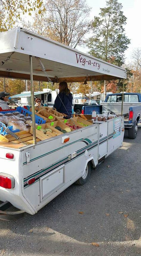 #Repurposedpopup Pop Up Camper Conversion To Food Trailer, Lemonade Stand Trailer, Pop Up Camper Vendor Booth, Mobile Farmers Market Trailer, Pop Up Camper Food Truck, Farmers Market Trailer, Pop Up Camper Into Food Truck, Mobile Produce Stand, Horse Trailer Pop Up Shop