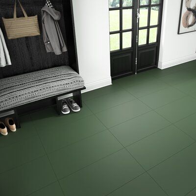 Pixl True Story 12" x 24" Porcelain Field Tile Color: Hunter Green Floor, Shaw Flooring, Armstrong Flooring, Elegant Tiles, Primary Bath, Stone Mosaic Tile, Ceramic Subway Tile, Green Flooring, Tile Trim