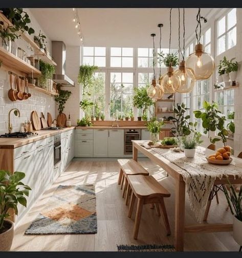 (20+) Interior & Exterior Harmony | Facebook Kitchen Courtyard, Sunroom Kitchen, Courtyard Ideas, Home Projects, Interior Exterior, Interior And Exterior, Dining Room, Exterior, Interior Design