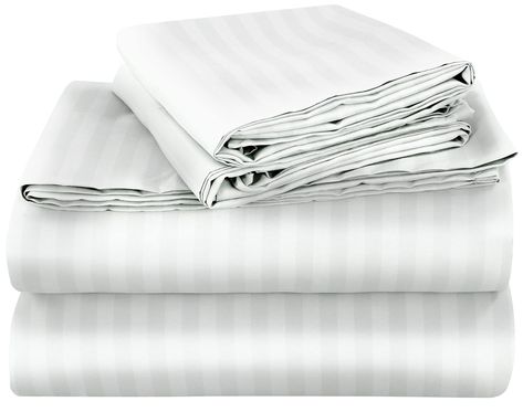 PRICES MAY VARY. HIGHEST QUALITY BRUSHED MICROFIBER: Royale Linens Striped Bed Sheet Sets Are Manufactured Using Finest Quality 100% Brushed Microfiber. Making Them Breathable, Comfortable And Cozy. 4PC STRIPE SHEET SET WITH PILLOWCASE: This Stripe Sheet Set Include: 1 Flat Sheet 105X102 Inches, 1 Fitted Sheet 78X80 Inches With 16 Inch Drop And 2 Pillow Case 20X40 Inches With 4 Inch Hem And Envelop Closure. AFFORDABLE LUXURY: Royale Linens King Size Damask Stripe Bed Sheets Are breathable, cool Striped Bed, Striped Bed Sheets, King Size Bed Sheets, Linen Bed Sheets, King Bed Sheets, Luxury Bed Sheets, Striped Bedding, Twin Xl Bedding, King Sheets