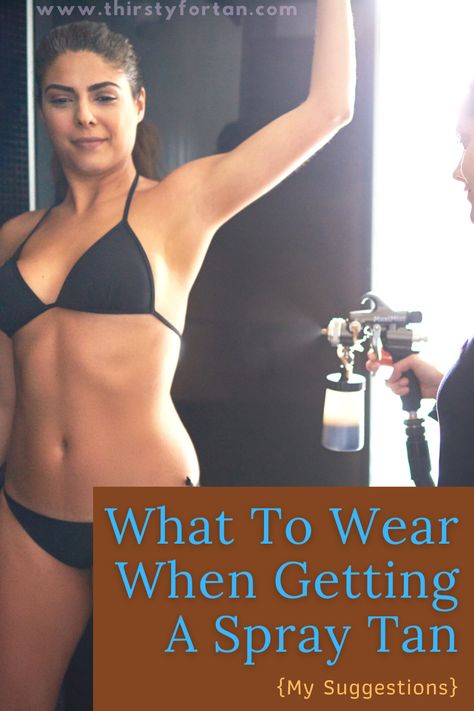 Wondering what to wear when getting a spray tan? Read this article to find out all the tips and tricks. Spray Tan Outfit What To Wear, Spray Tan Outfit, Spray Tan Colors, Spray Tan Contouring, Spray Tan Tips, Tan Tips, Tan Outfit, Tanning Salon, Spray Tan