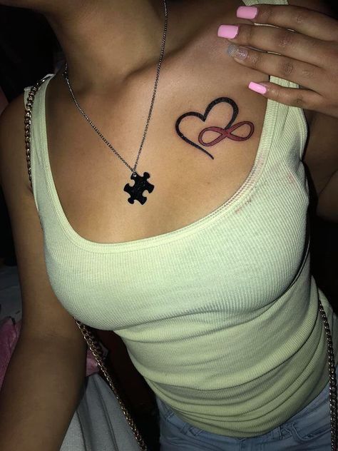 Chest Tattoo Female Black Women, Chest Women Tattoo, Collar Bone Tattoo Black Women, Cute Chest Tattoos, Sickle Tattoo, Small Shoulder Tattoos For Women, Women Chest Tattoos, Tattoos For Women Meaningful, Small Chest Tattoos