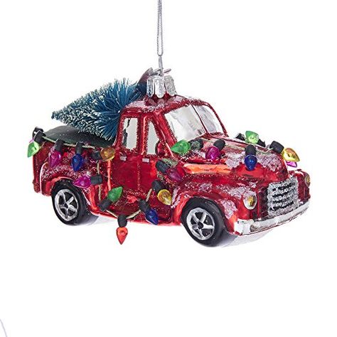 Kurt Adler Kurt S. Adler 5-Inch Noble Gems Glass Truck with Trees Ornament Christmas Tree Truck, Christmas Light Ornament, Glitter Ornaments, Kurt Adler, Lighted Ornaments, Christmas Truck, Red Truck, Glass Christmas Ornaments, Holiday Tree