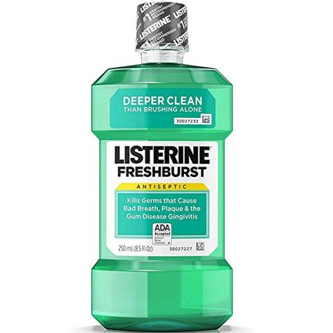 Amazon.com : Listerine Freshburst Antiseptic Mouthwash with Germ-Killing Oral Care Formula to Fight Bad Breath, Plaque and Gingivitis, 500 mL Listerine Mouthwash, Listerine Cool Mint, Antiseptic Mouthwash, Bad Breath Remedy, Breath Mints, American Dental Association, Mouthwash, Oral Hygiene, Brushing