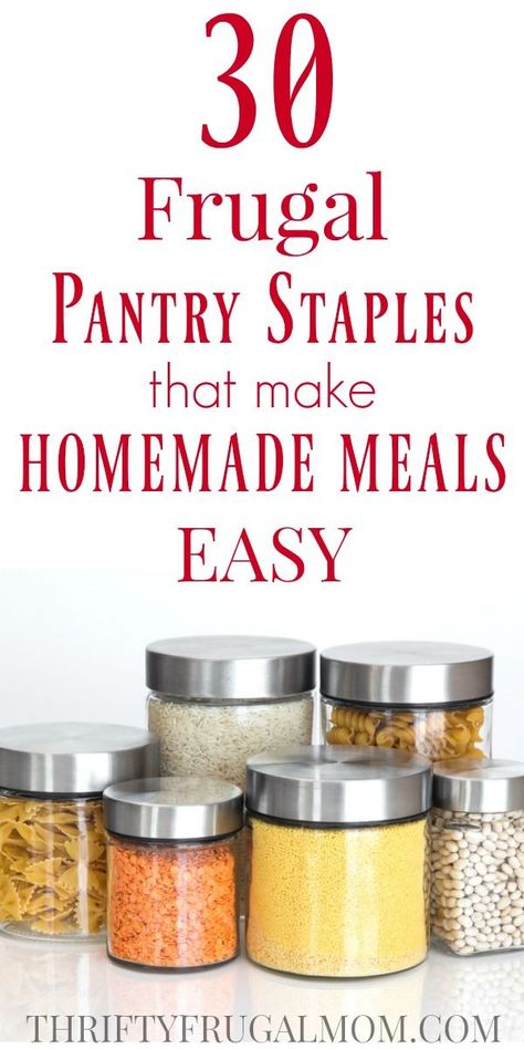 Love these great ideas! Diy Food Pantry, Easy Homemade Meals, Frugal Pantry, Frugal Cooking, Homemade Pantry, Frugal Mom, Meals Easy, Homemade Meals, Pantry Essentials