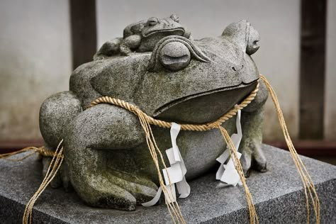 kaeru (frog) shrine Zelda Core, Asian Village, Zen Furniture, Japanese Frog, Japanese Statue, Japanese Paintings, Japanese Items, Japanese Shrine, Frog Statues