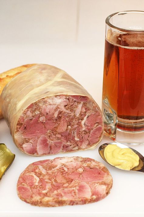 Sülzwurst is a traditional German head cheese. This recipe is listed in 1001 Greatest Sausage Recipes published in September 2022. Souse Meat Recipe, Hog Head Cheese Recipe, Souse Meat, Hog's Head Cheese, Deli Meat Recipes, Vegan Meat Recipe, Head Cheese, German Food Authentic, German Sausage