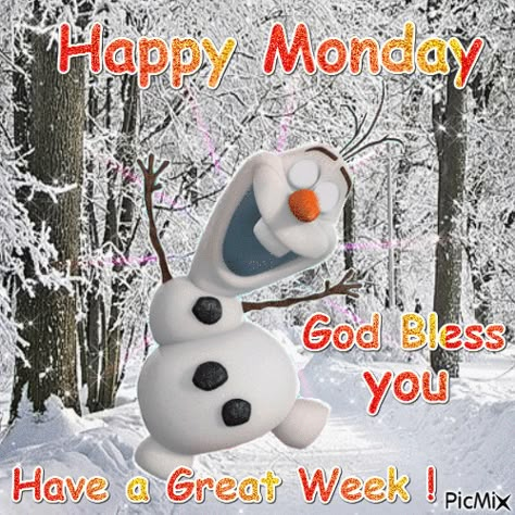 Olaf Happy Monday Gif Pictures, Photos, and Images for Facebook, Tumblr, Pinterest, and Twitter Happy Monday Winter, Happy Maandag, Happy Monday Gif, Olaf Quotes, Monday Gif, Winter Gif, Monday Wishes, Good Morning Winter, Monday Images