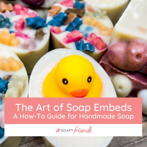 Soap embeds are the perfect way to bring beauty and color to your cold process soaps. In this guide, we’ll discuss how to make soap embeds and tips for successful placement of the embeds to decorate your soap. How To Make Soap, Soap Embeds, Make Soap, Soap Tutorial, Heart Soap, Candy Molds Silicone, Decorative Soaps, Types Of Mold, Natural Soaps