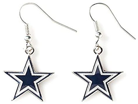 Aminco NFL Dallas Cowboys Logo Dangler Earrings , Silver, Size 2.5 Dallas Cowboys Star, Cowboys Logo, Feminine Earrings, Dallas Cowboys Logo, Dangler Earrings, Nfl Dallas Cowboys, Fan Earrings, Cute Gift, Sports Fan