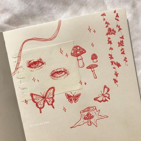 lian ☻ on Instagram: “Hellooo! Haven’t posted in a while but I have a bunch of new drawings & paintings I can post now :)” Sketches Book, Space Art Gallery, Drawings Tutorials, Sketch Journal, Paris Aesthetic, Art Drawings Sketches Creative, Cute Easy Drawings, Red Ink, Anime Drawings Tutorials