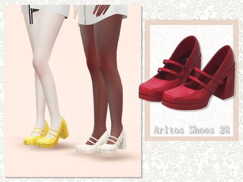 The Sims Resource - Bandage Mary Jane / 28 Sims 4 Vintage Shoes, Sims 4 Cc Vintage Shoes, Sims 4 Mary Janes Cc, Sims 4 Cc Formal Shoes, Sims 4 Mary Janes, Ts4 Shoes, Sims Shoes, Sims 4 Decades Challenge, Century Shoes