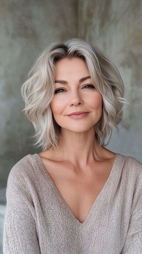 Short Hairstyles for Women Over 50 Grey Hair For Warm Skin Tones, Short Hairstyles For Older Women, Youthful Hairstyles, Hairstyles For Older Women, New Short Hairstyles, Classy Hairstyles, Hair Maintenance Tips, Hairstyles For Women Over 50, Silver Blonde