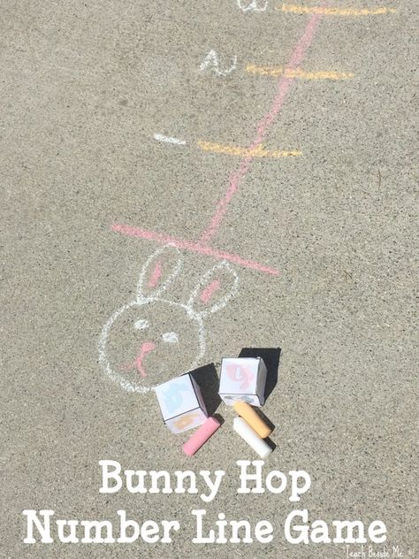 Bunny Hop Number Line Game! A fun counting game for spring and a great way to get kids outside and moving! Number Line Games, Bunny Activities, Preschool Easter, Easter Math, Number Lines, Easter Preschool, Easter Activities For Kids, Line Game, Spring Preschool