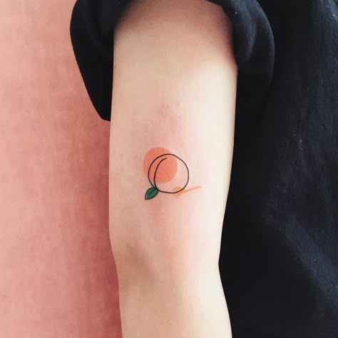 Orange Tattoo, Peach Tattoo, Petit Tattoo, Korean Tattoos, Small Girl Tattoos, Cool Small Tattoos, Subtle Tattoos, Flower Tattoo Designs, Minimal Tattoo