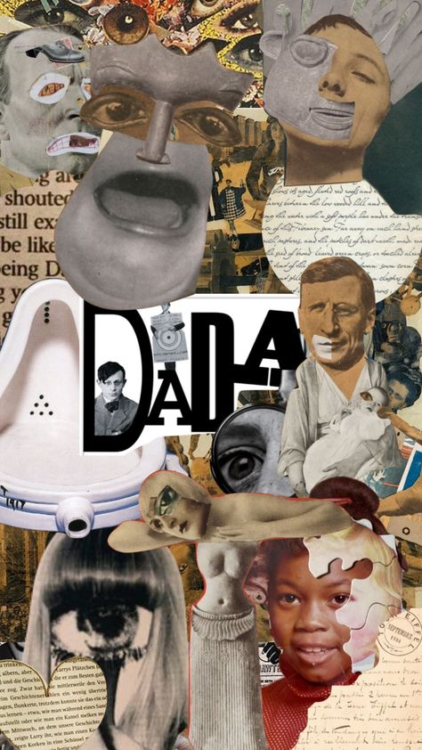 Dada Art Paintings, Dada Art Collage, Dadaism Art Ideas Easy, Dadaism Art Ideas, Dadaism Collage, Dada Manifesto, College Sketchbook, Dada Design, Dada Art Movement