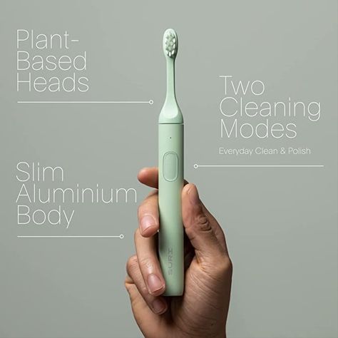 Slim and Powerful Electric Toothbrush Recyclable Plant-Based Heads 33,000 Sonic Vibrations 2 Modes 2 Minute Smart Timer IPX7 Waterproof 40+ Day Battery Life Including Mirror-Mount and USB Charging Stand Colours available: Winter Fern, Sea Mist, Midnight Black Toothbrush Accessories, Power Toothbrush, Fluid Dynamics, Sonic Electric Toothbrush, Sonic Electric, Natural Toothpaste, Sonic Toothbrush, Travel Toothbrush, Electric Toothbrush