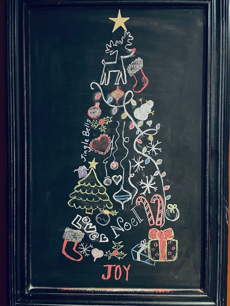 Blackboard Christmas Decor, Winter Chalkboard Art Simple, Chalkboard Art Christmas Easy, Christmas Chalk Drawing Ideas, Gingerbread Chalkboard Art, Chalkboard Christmas Countdown, Black Friday Chalkboard Art, Happy Holidays Chalkboard Art, December Chalkboard Art