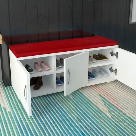 Shoe Storage Organization, Shoe Storage Closet, Shoe Rack Cabinet Design, Modern Shoe Storage, Unique Coffee Table Design, Shoes Table, Shoe Rack With Seat, Shoe Storage Ideas For Small Spaces, Kids Room Bookshelves