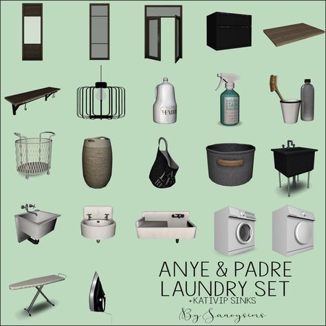 sanoysims: “Anye Laundry Room Set (TS4) As soon as I saw this set, I knew I had to have it, lol. Among Anye’s set there’s also including some of Padre Lancaster laundry set and some sinks that I had... Sims Baby, The Sims 4 Pc, Pelo Sims, The Sims 4 Packs, Sims 4 Game Mods, Sims 4 Cc Folder, Tumblr Sims 4, Free Sims, Play Sims