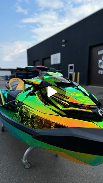 Wrap Meisters on Instagram: "Wrapping this SeaDoo Jetski in Crazy expensive and hardest to use neo chrome (Ammolite Gem finish) out together. 

What you guys think of final results?

#WrapMeisters" Seadoo Jetski, Jetski, Jet Ski, Gems, On Instagram, Instagram