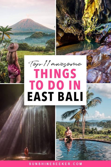 11 of the top things to do in East Bali. From secret canyons to hidden waterfalls. Find out why you should add East Bali to your bucket list now #bali #eastbali #bucketlist #travelinspo #puralempuyang East Bali, Amed Bali, Bali Waterfalls, Bali Trip, Bali Guide, Bali Honeymoon, Tip Of The Iceberg, Bali Travel Guide, Travel Asia