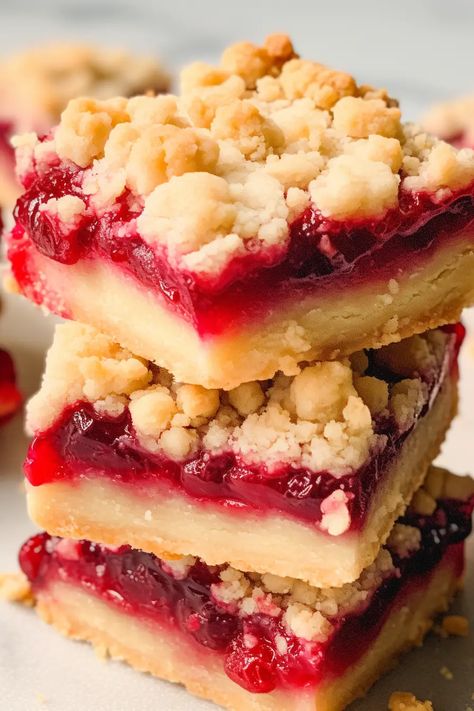 Five Ingredient Raspberry Shortbread Bars - That Oven Feelin Raspberry Shortbread Bars, Cranberry Cobbler, Raspberry Crumble Bars, Cherry Pie Filling Recipes, Crumble Cookie Recipe, Cherry Pie Bars, Cherry Bread, Homemade Cherry Pies, Raspberry Crumble